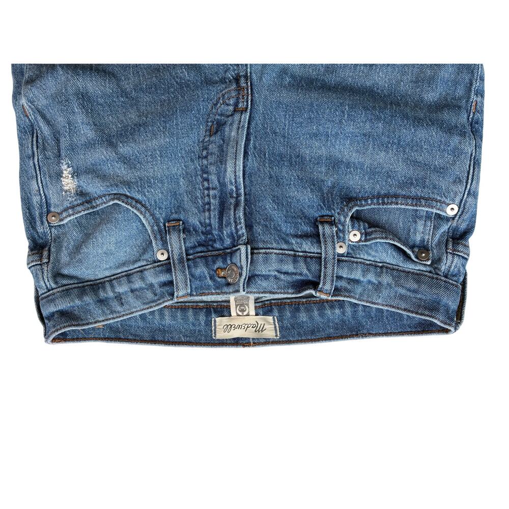 Madewell Mid Rise Perfect Vintage Jeans Womens 25 Blue Distressed Tapered Denim